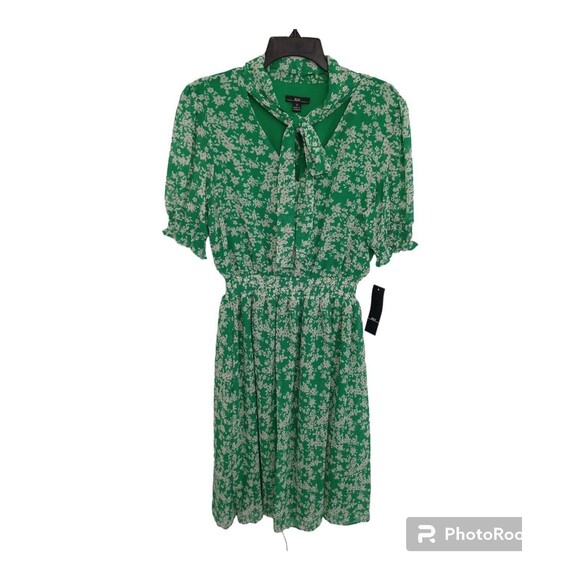 R & k  puff sleeve tie front dress Green Size 12 Boho Peasant Feminine - Picture 1 of 9